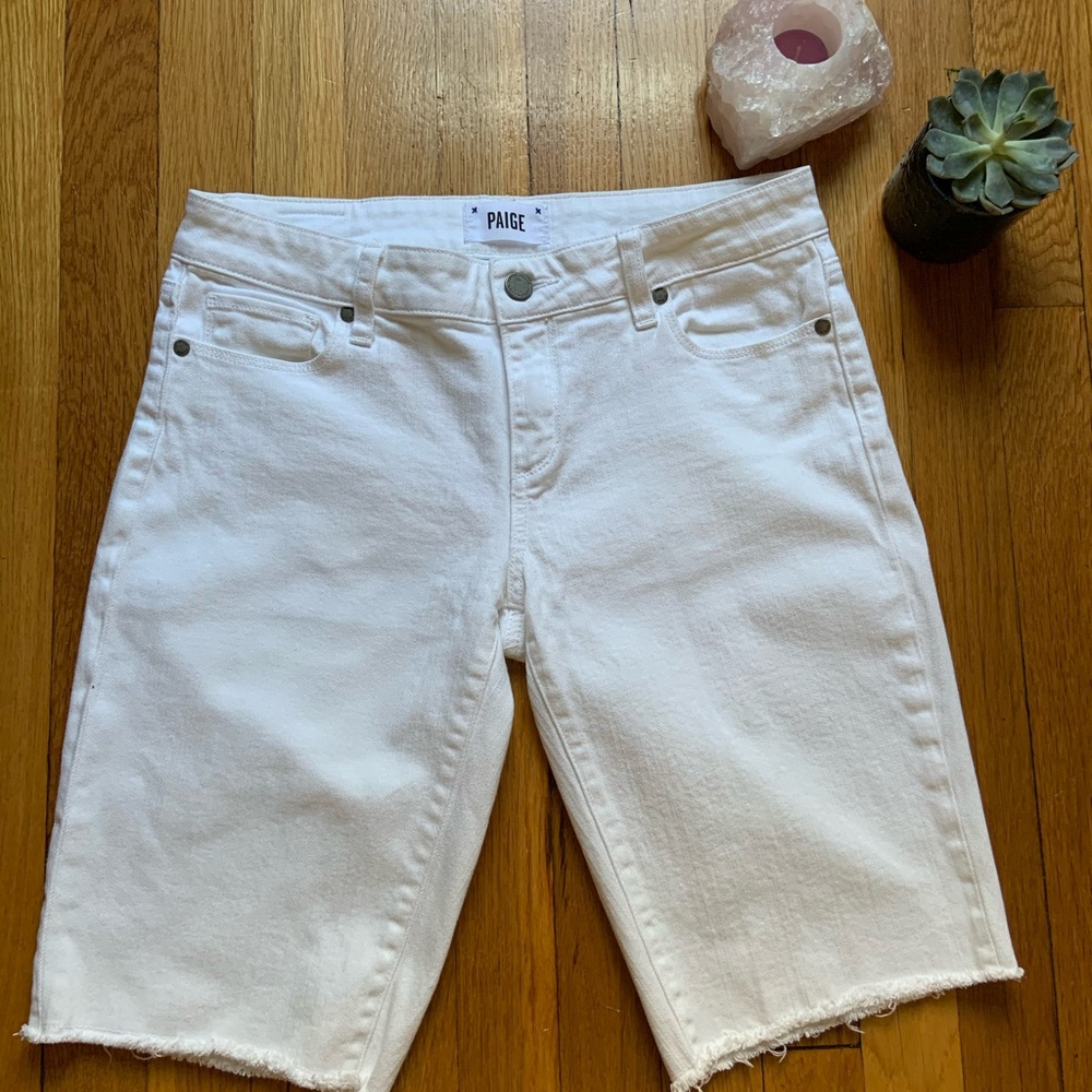 Paige White Denim Shorts Size 28